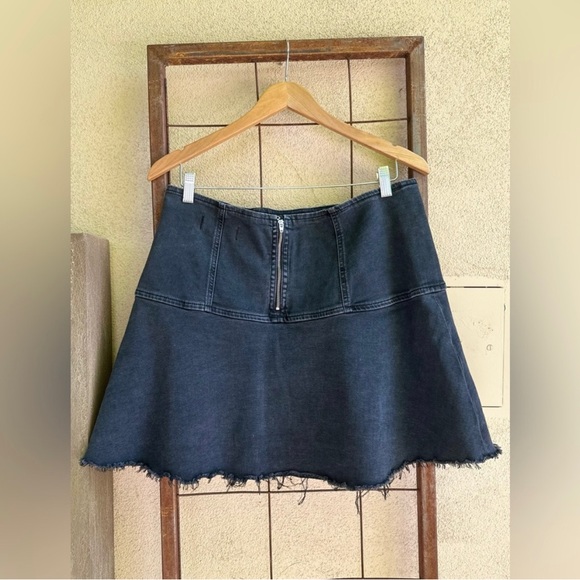 Free People We The Free Black Denim Skirt - Picture 3 of 5